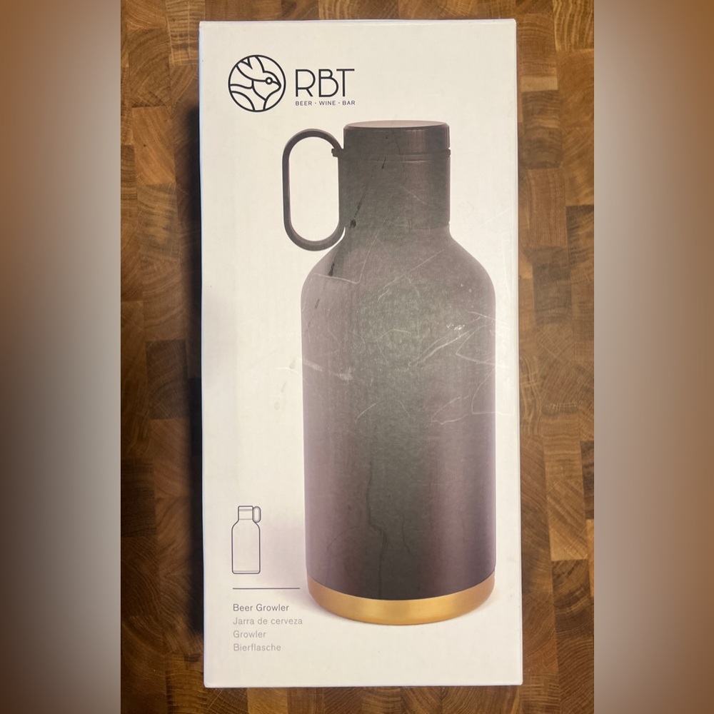 RBT Beer Growler by Rabbit 64oz Black Metal Double Wall Jug Container - Picture 2 of 7